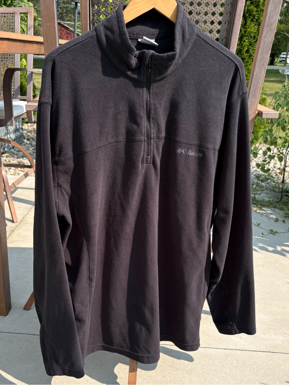 Columbia Men's Black Quarter‑Zip Fleece Pullover-XL